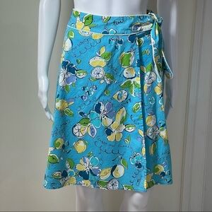 Van Huesen Stretch Lemon-lime Wrap Skirt size 12